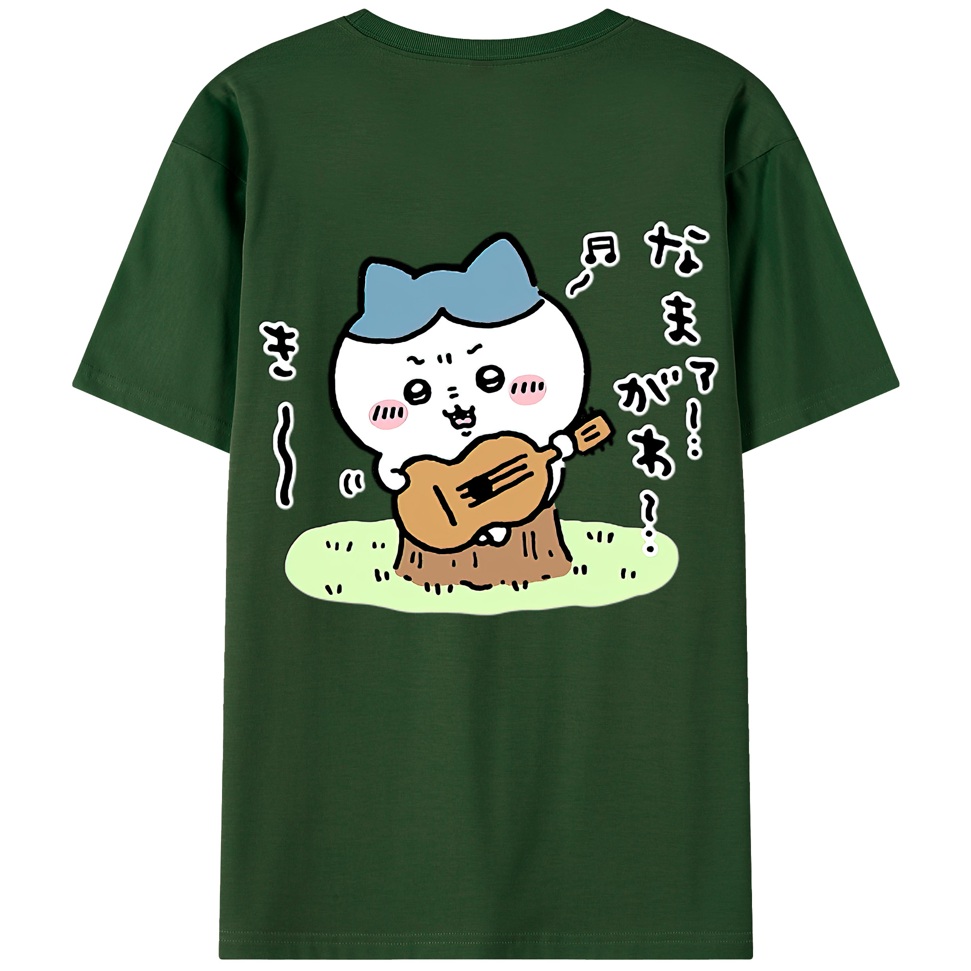 （画像用） ちいかわ ハチワレ Chii-kawa hachiware 綿100％半袖Tシャツ（背面プリント）